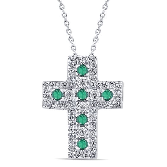 Collana Bliss Donna Bl le croci in Oro bianco Smeraldo 0.15 Ct 20111482 - 20111482